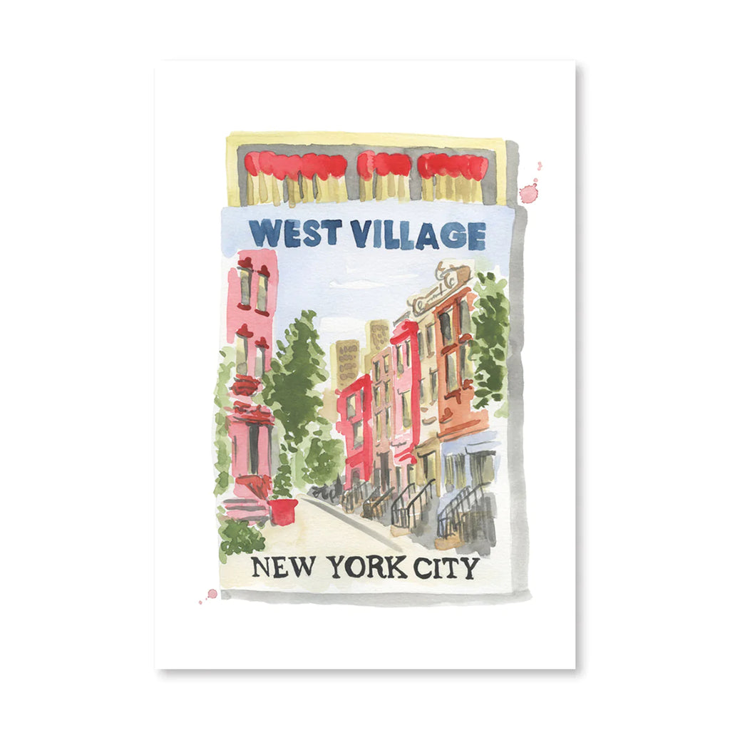 West Village NYC Matchbook Print