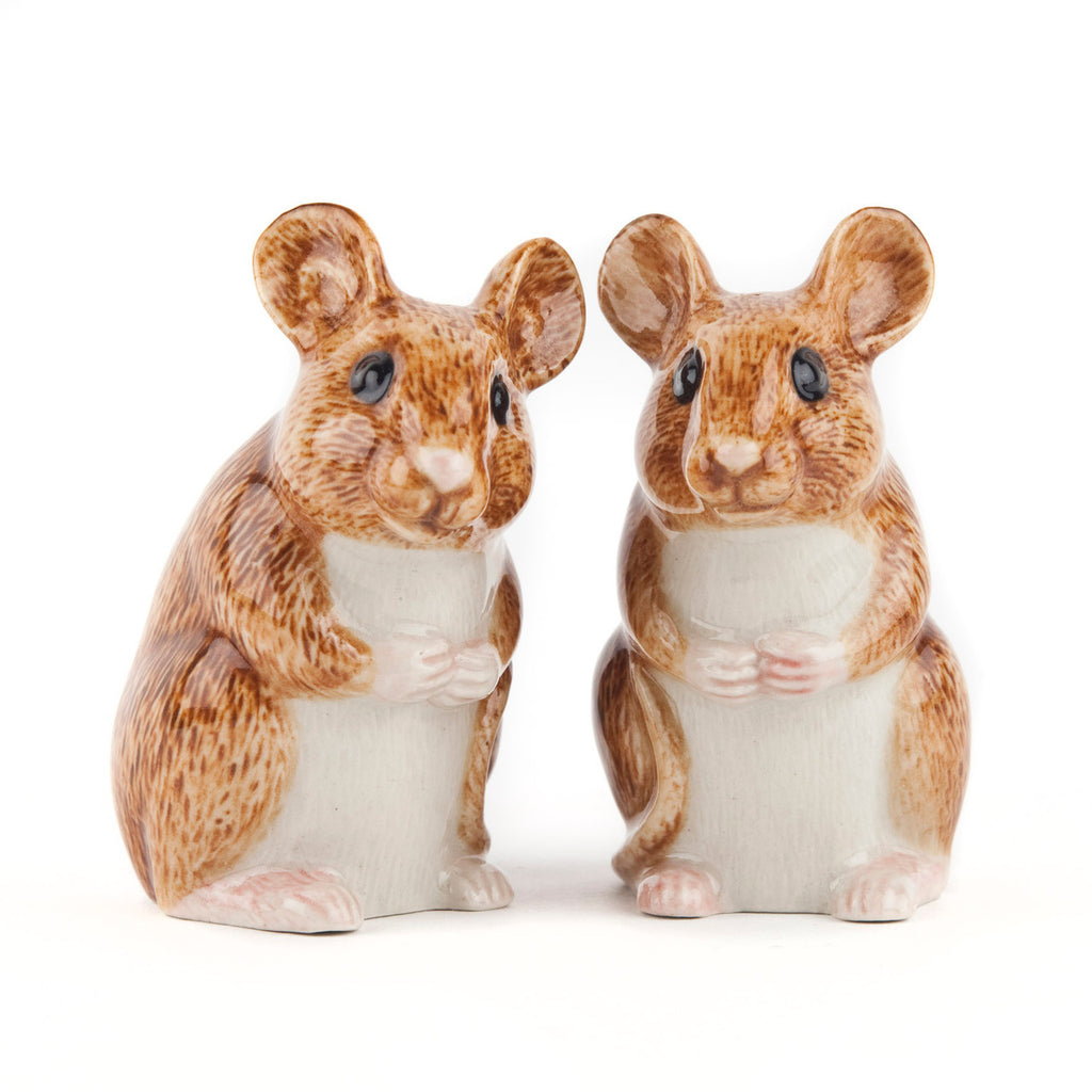 Wood Mouse Salt and Pepper Shakers