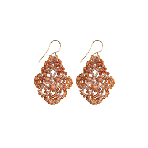 Lace Earrings: Anica In Mandarin Garnet