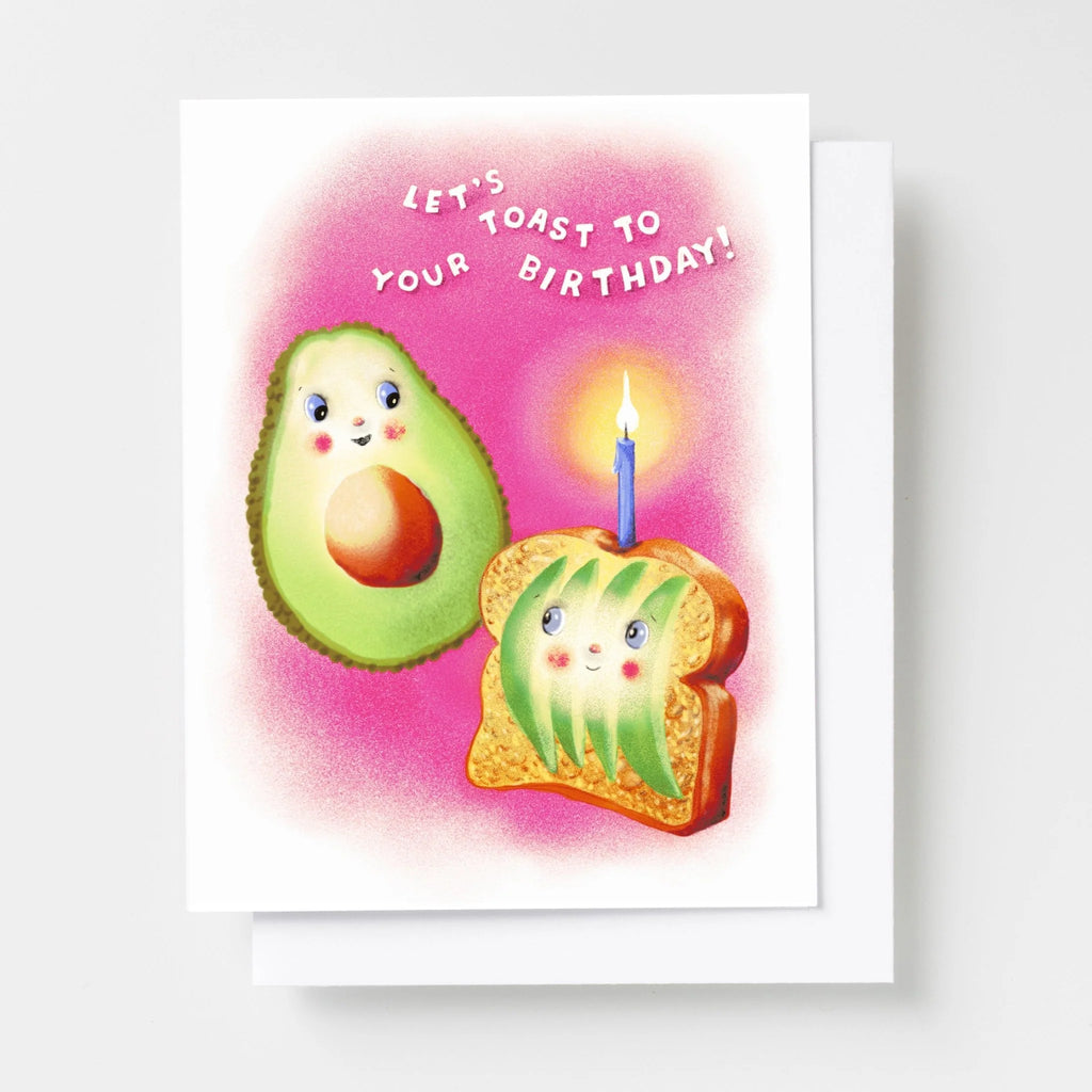 Avocado Toast to Your Birthday Risograph Notecard