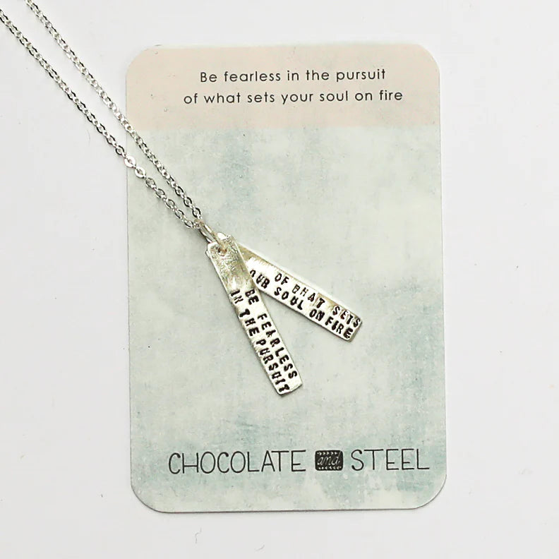 Be Fearless Quote Necklace
