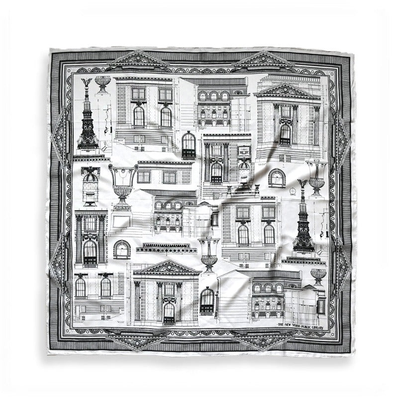 COMING SOON! NYPL Architecture Black & White Scarf