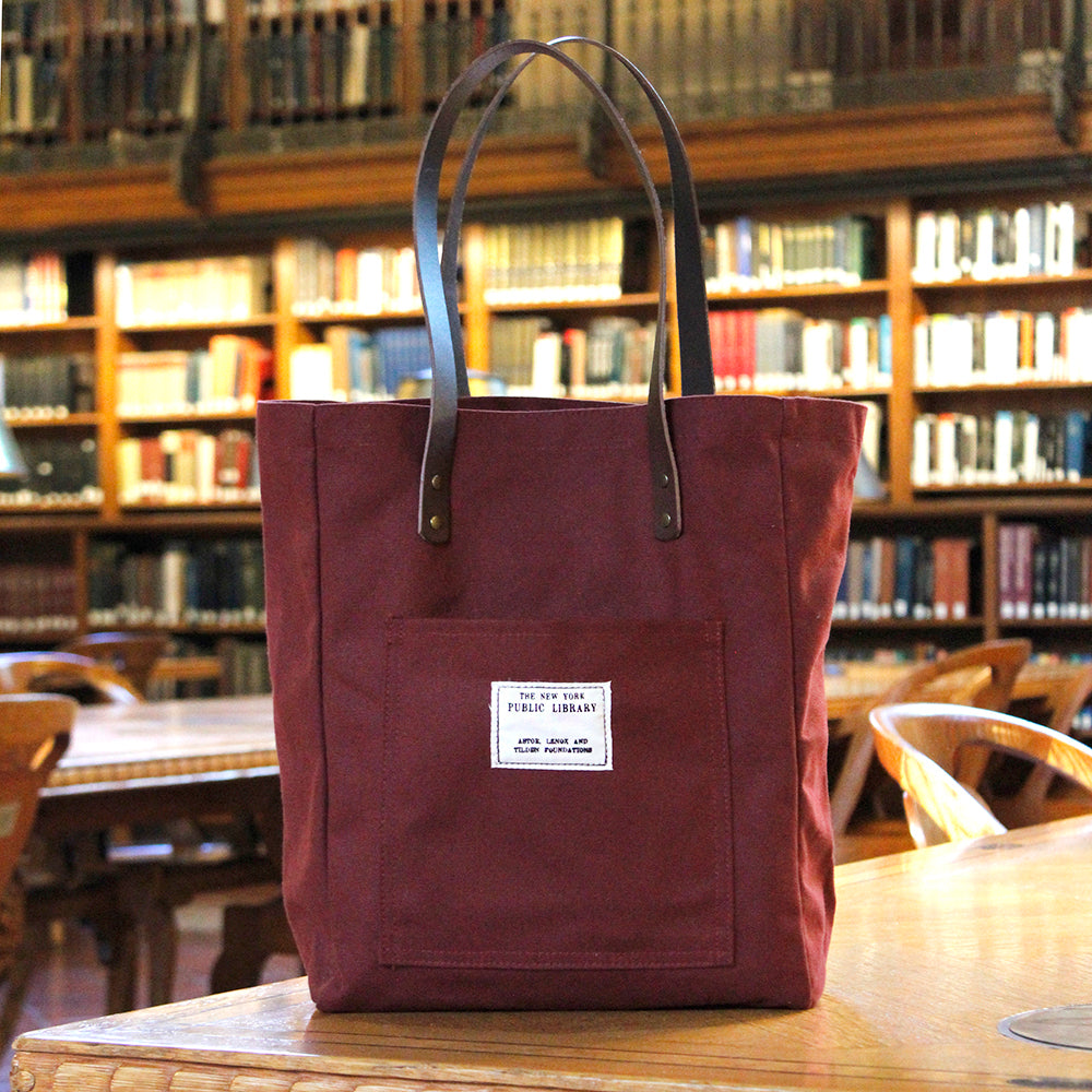 Auburn Vintage NYPL Stamp Tote Bag
