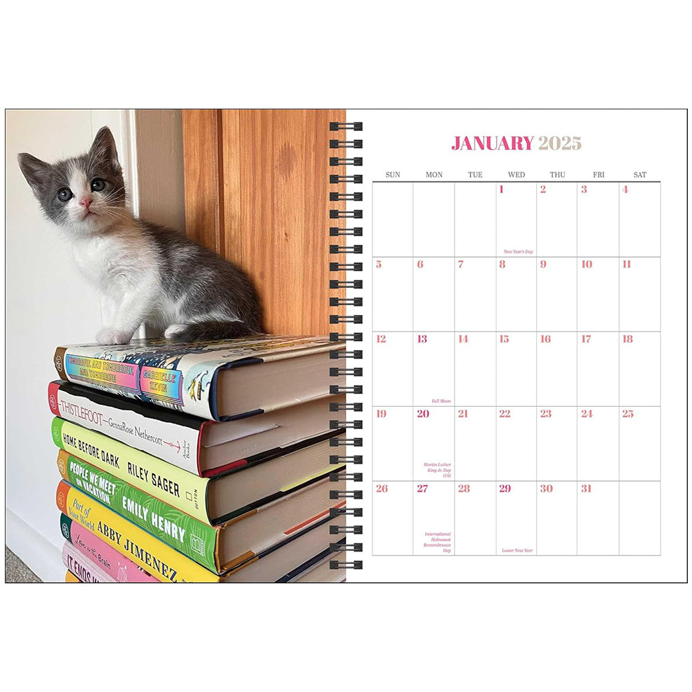 Cats & Books 12-Month 2025 Planner