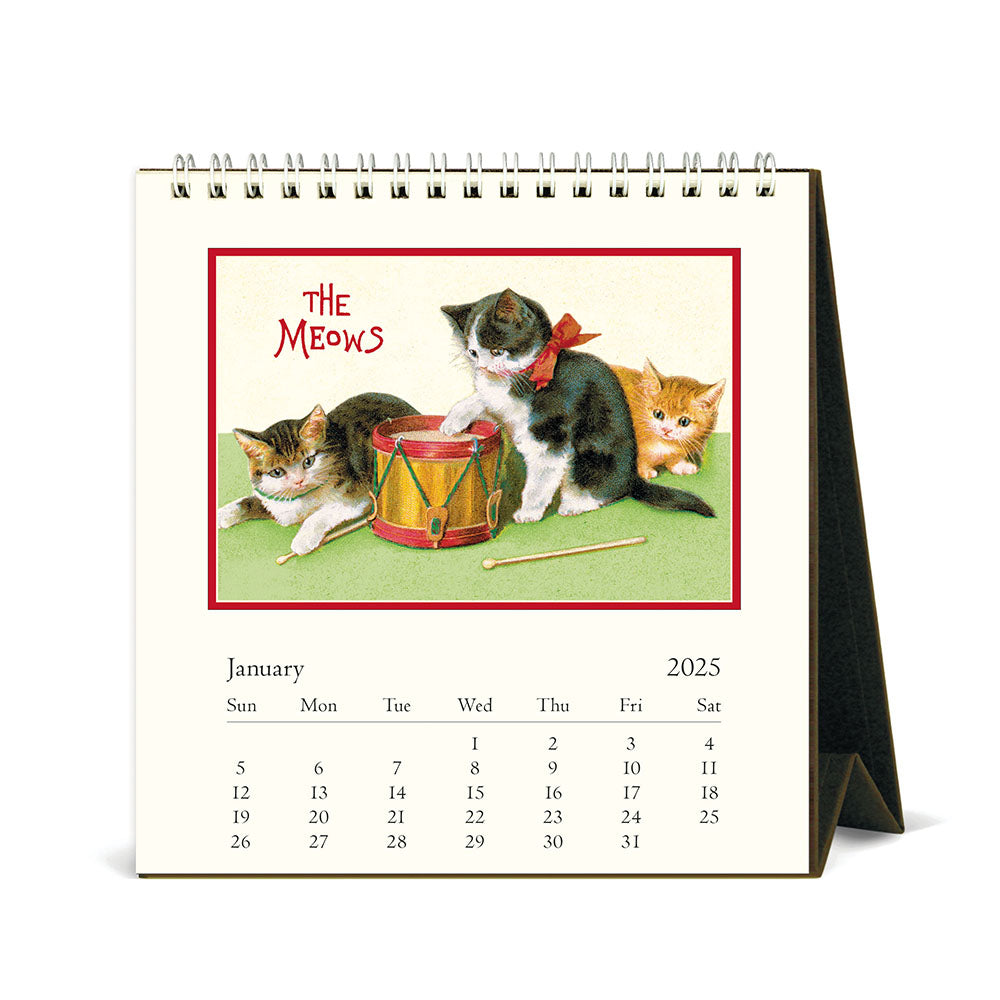 Vintage Cats 2025 Desk Calendar