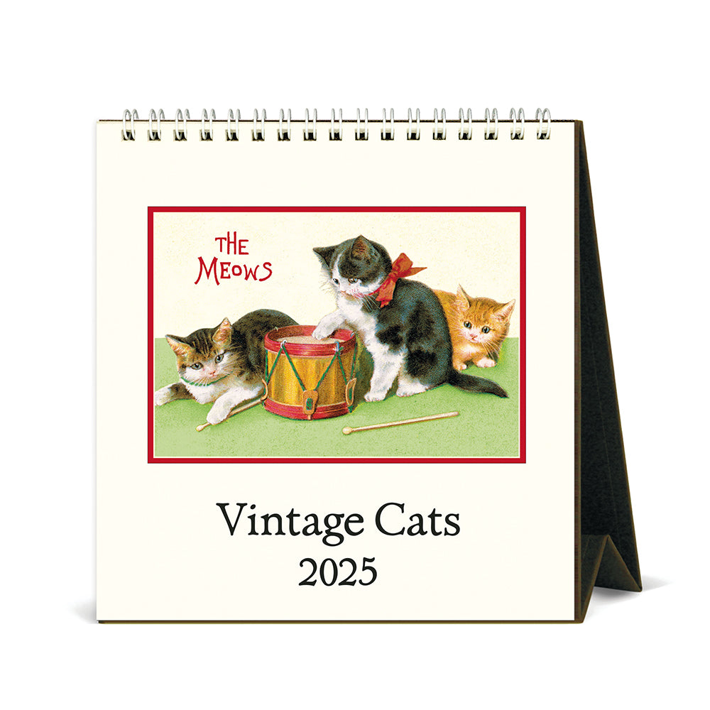 Vintage Cats 2025 Desk Calendar