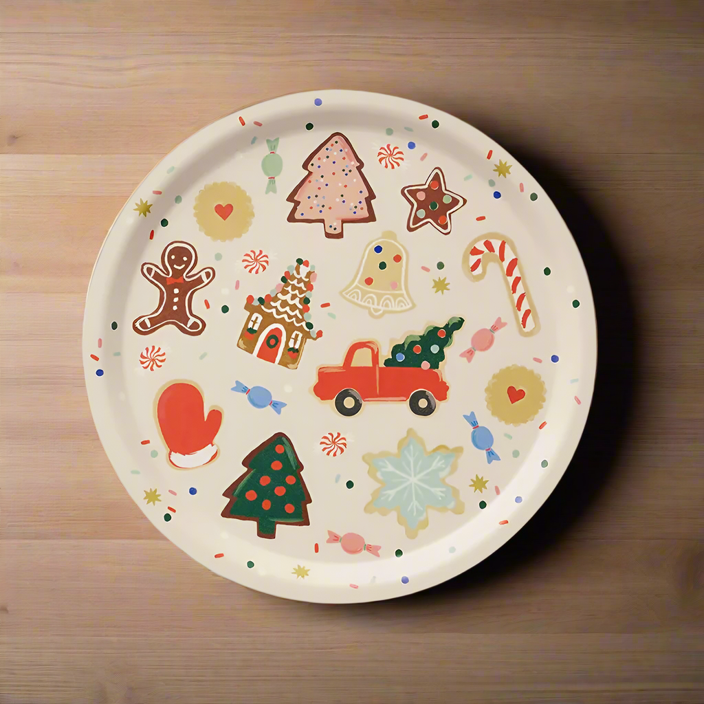 Christmas Cookies Round Serving Tray