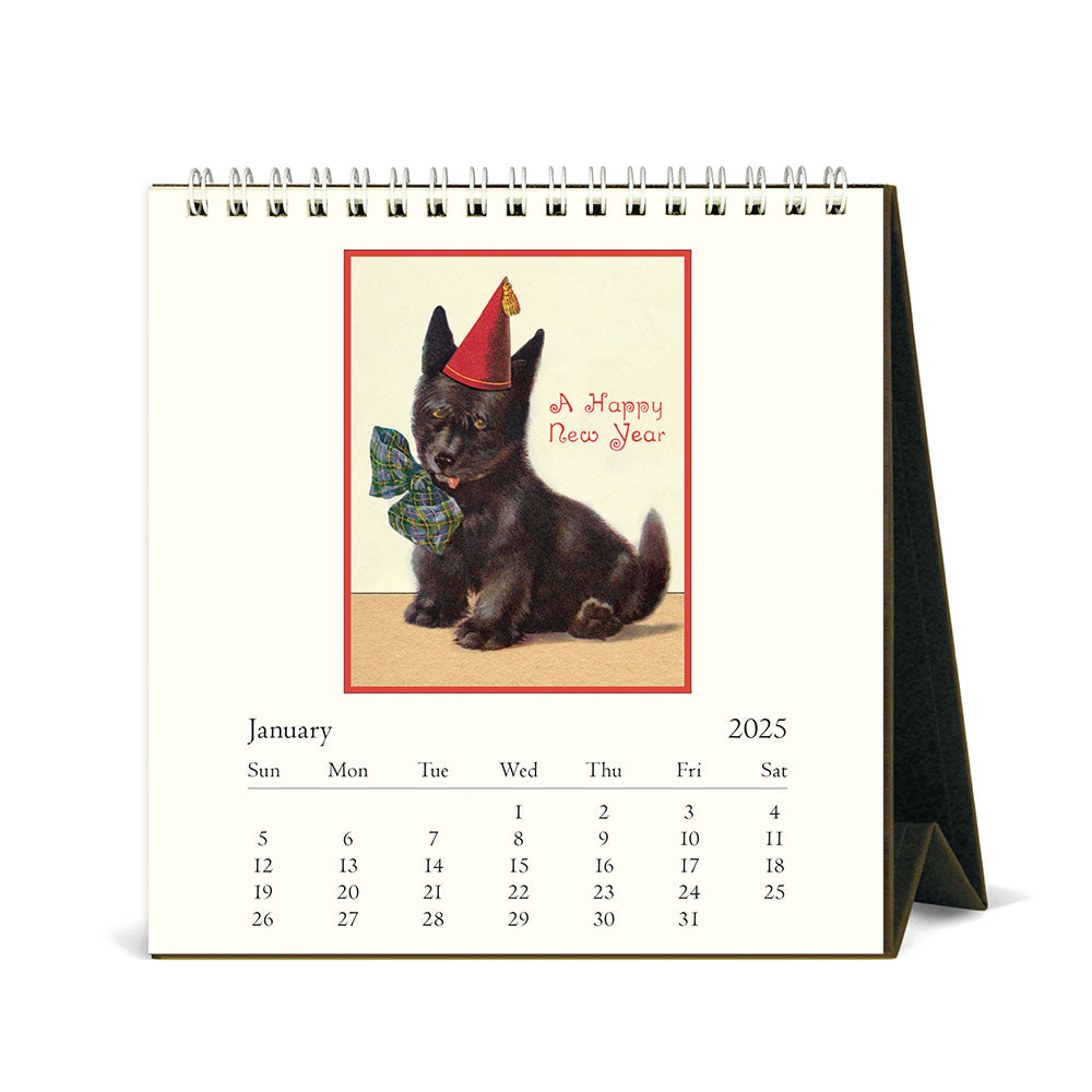 Vintage Dogs 2025 Desk Calendar