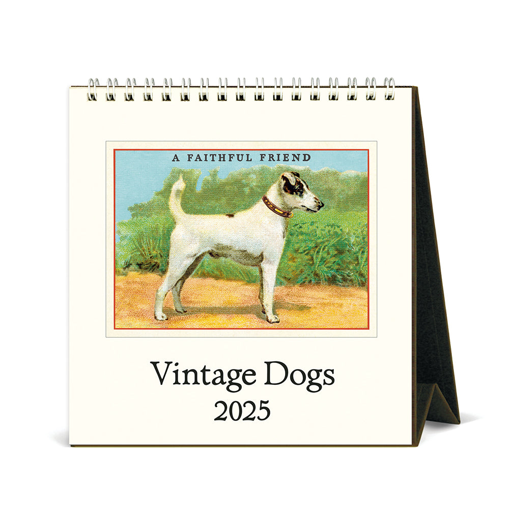 Vintage Dogs 2025 Desk Calendar