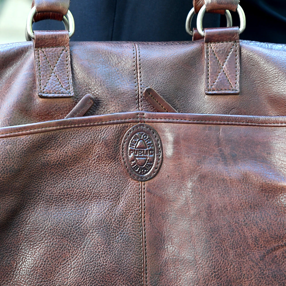 NYPL Leather Duffel Bag
