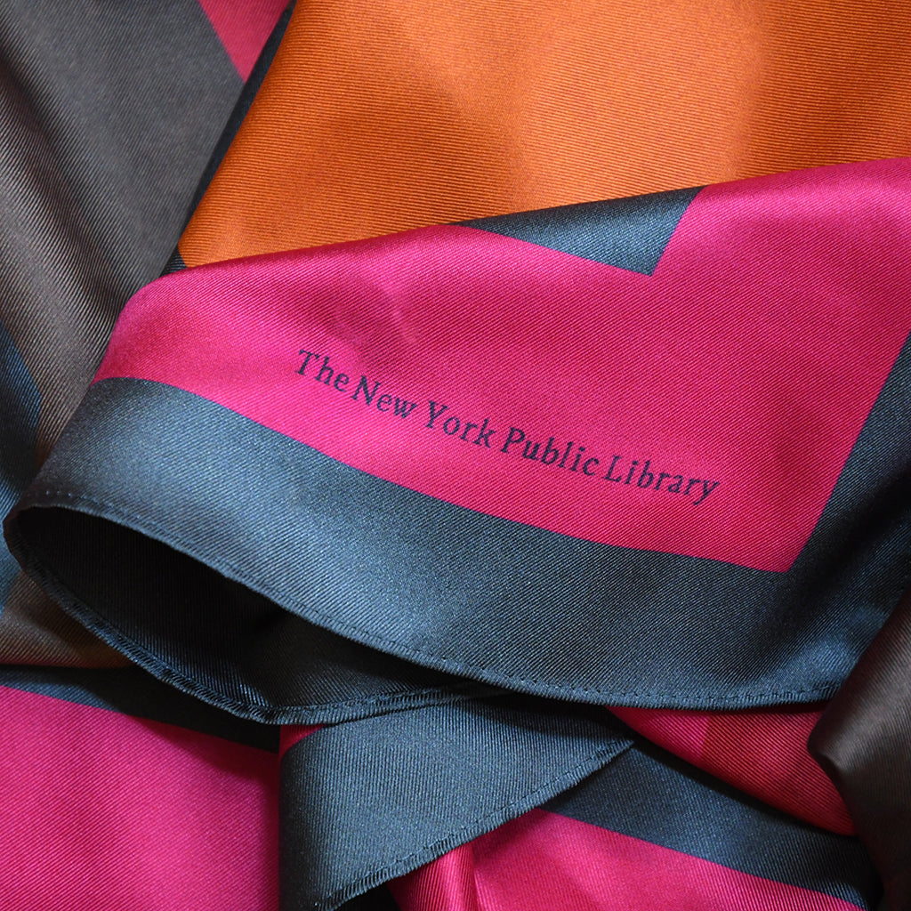 NYPL Rhomboid & Square Silk Scarf