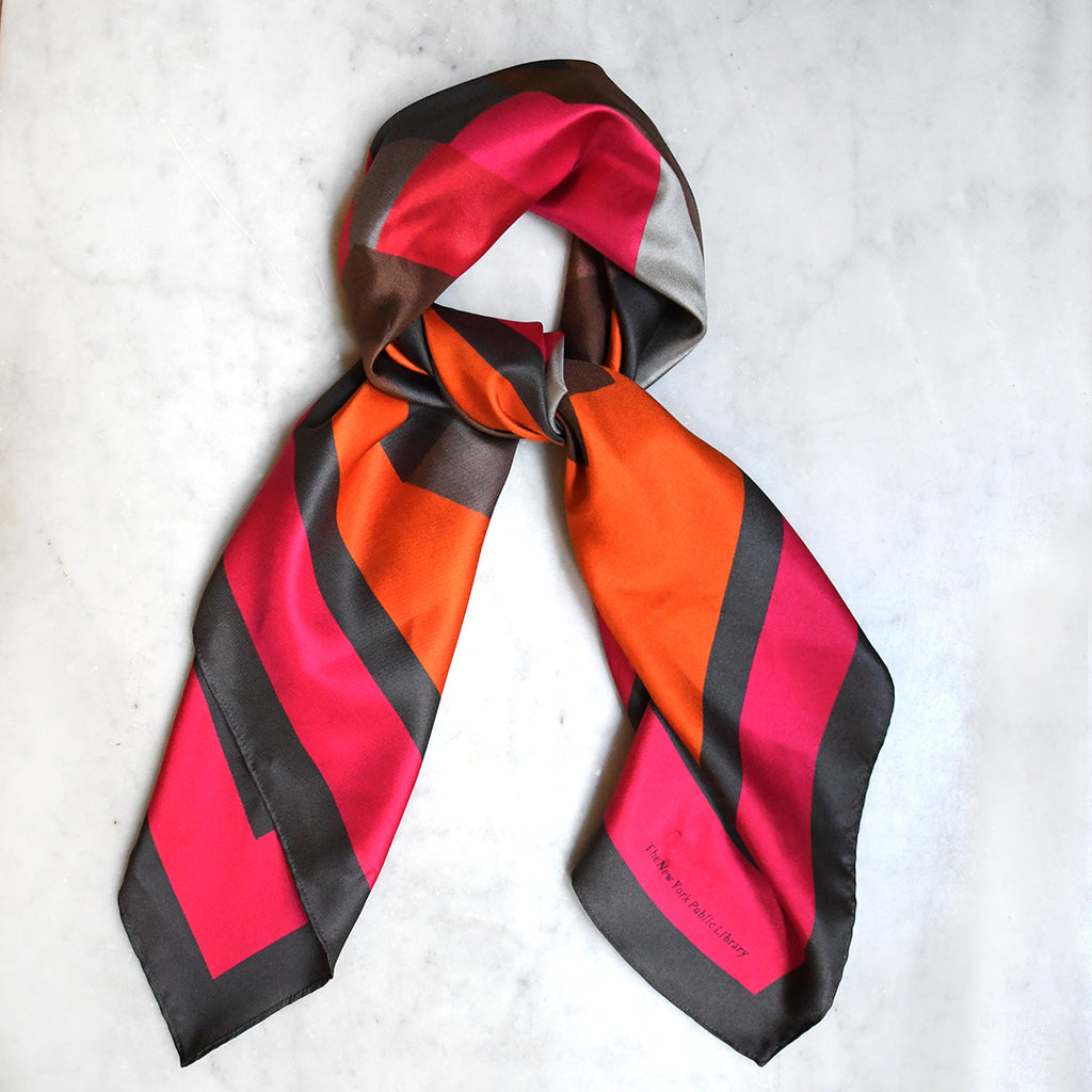 NYPL Rhomboid & Square Silk Scarf