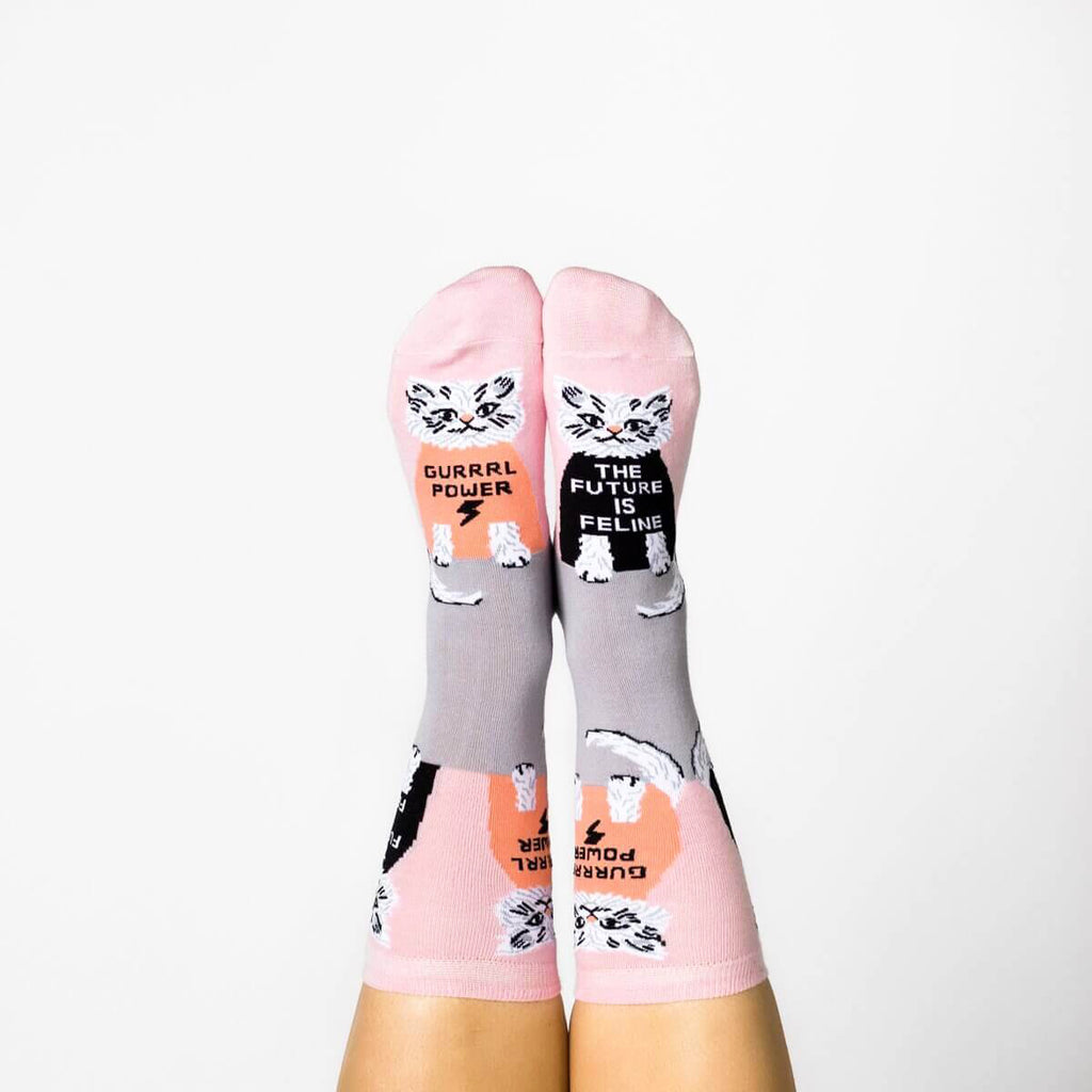 Future is Feline Women's Crew Socks