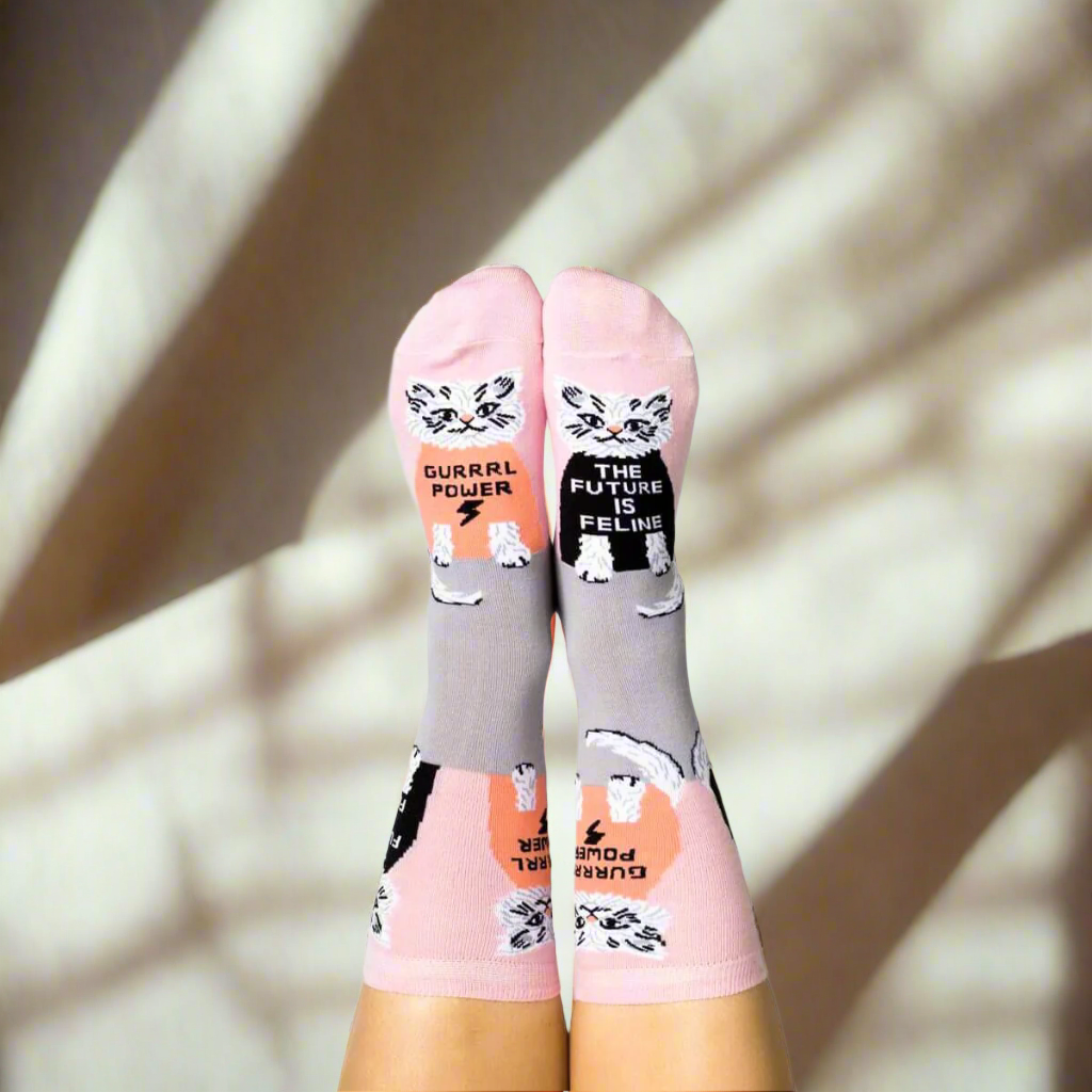 Future is Feline Women's Crew Socks