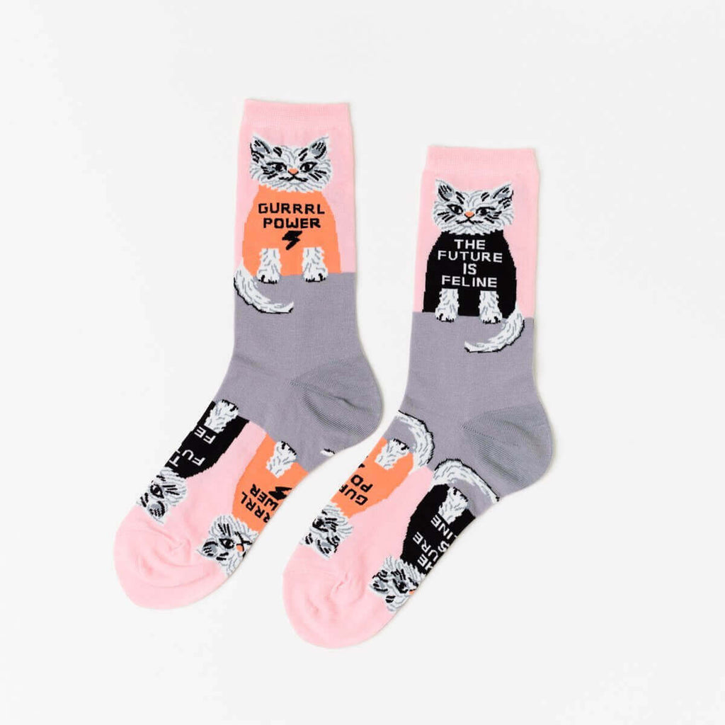 Future is Feline Women's Crew Socks