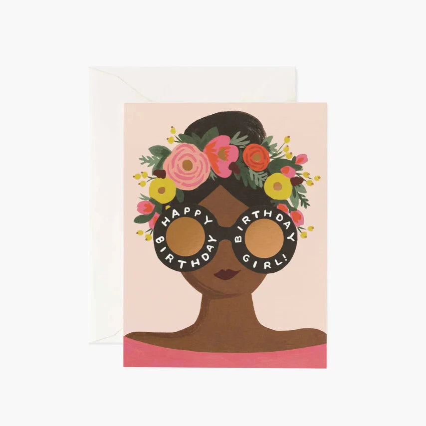 Flower Crown Birthday Girl Notecard