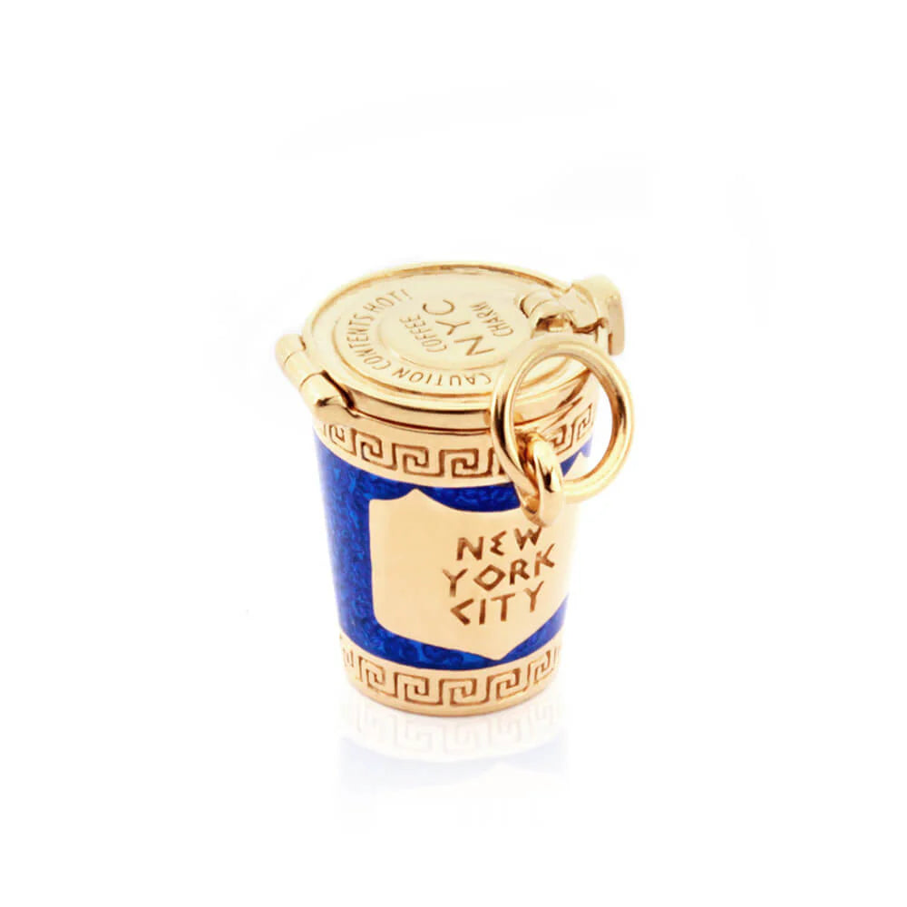 Gold New York City Coffee Cup Charm