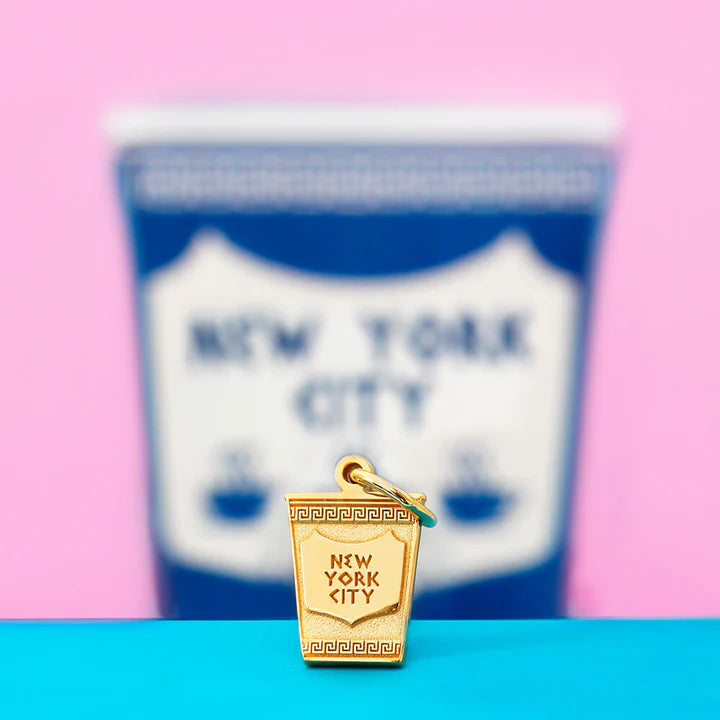 14K Solid Gold New York City Coffee Cup Charm