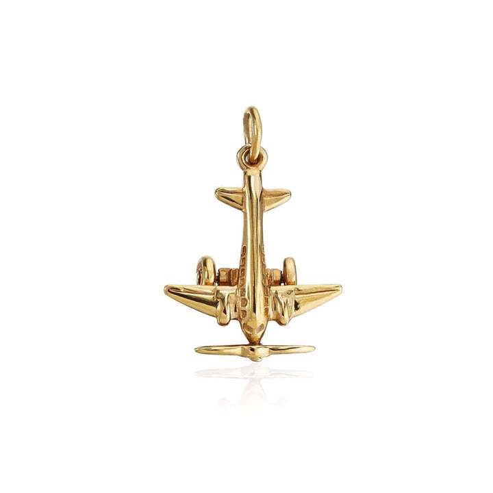 Gold Propeller Airplane Charm