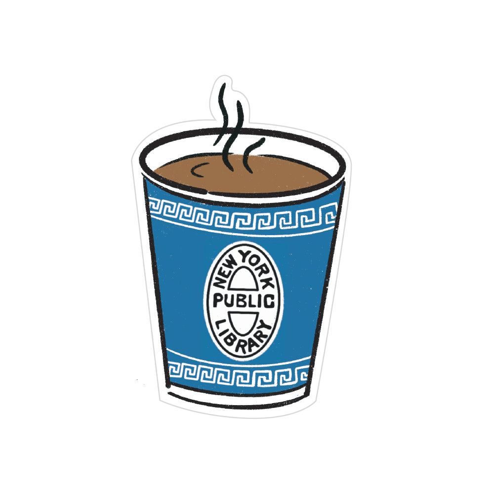 NYPL Greek Coffee Cup Sticker
