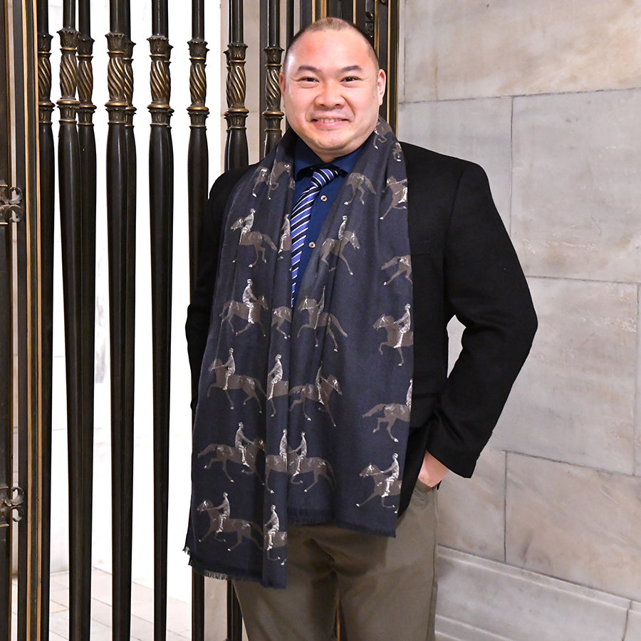 NYPL Eadweard Muybridge Horse & Rider Wool Scarf | The New York