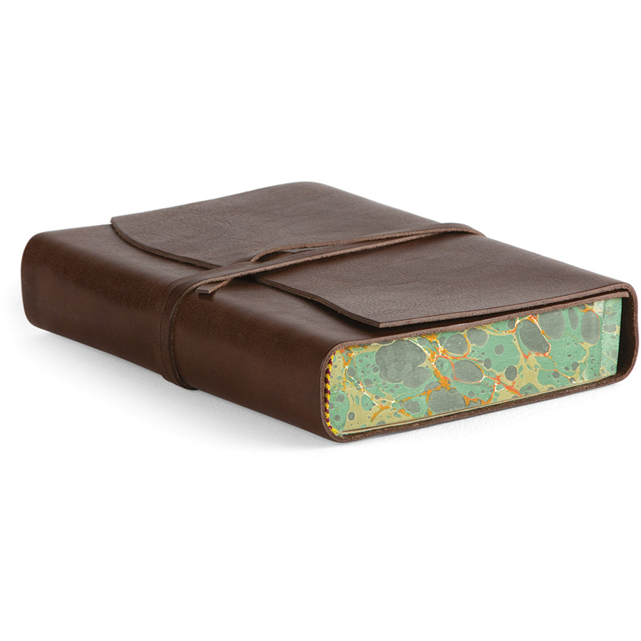 Marbled Edged Italian Leather Journals