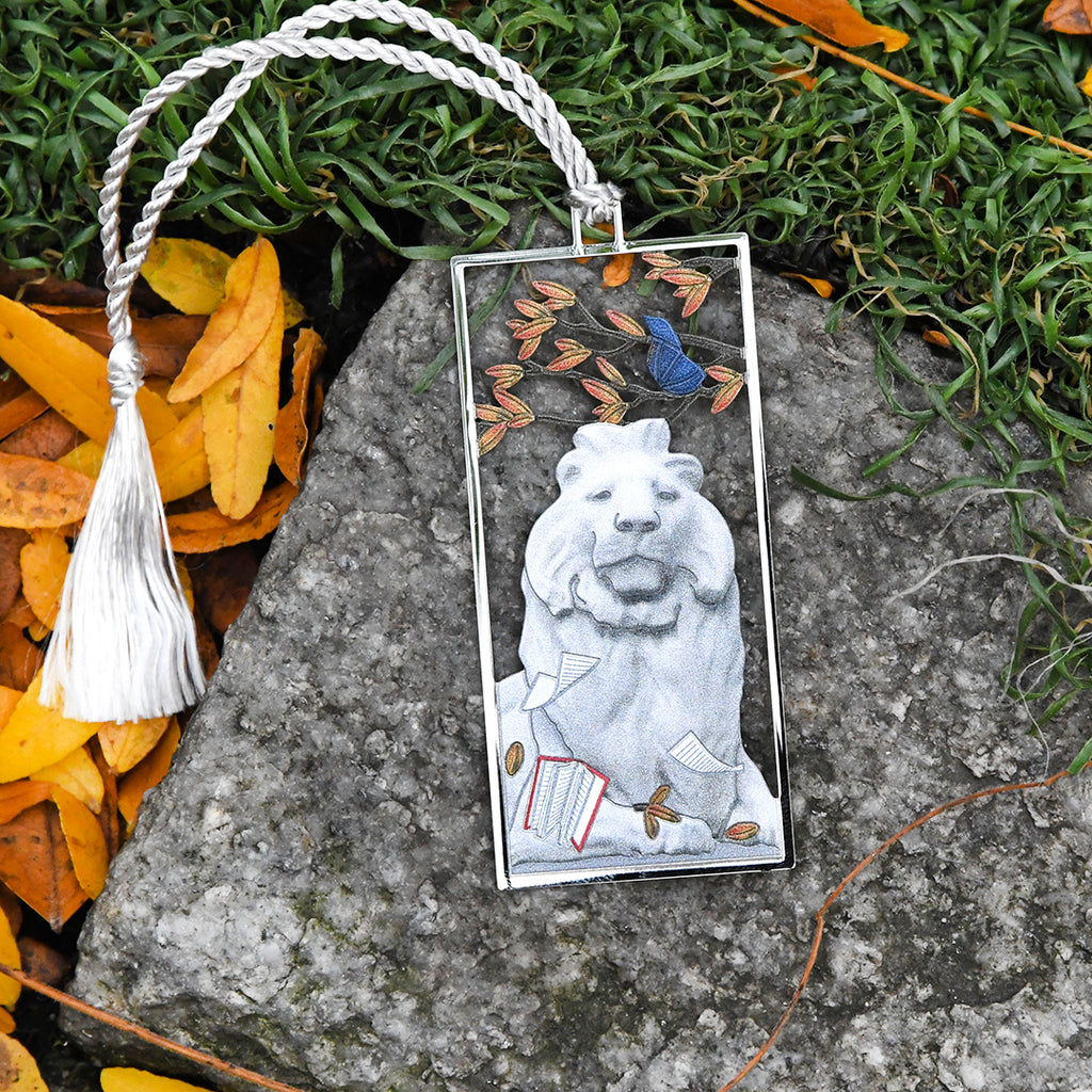 NYPL Lion in Fall Bookmark