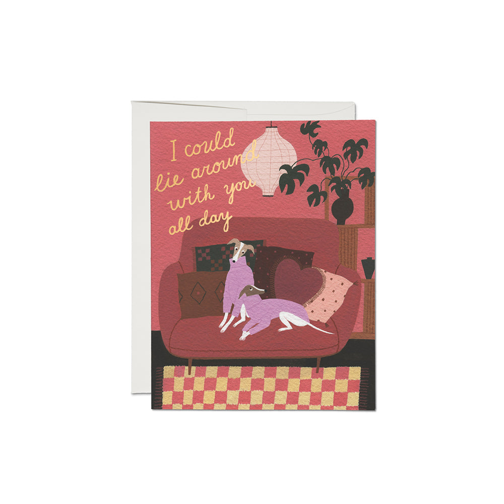 Lounging Dogs Notecard