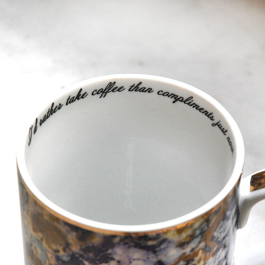 Marbleized NYPL Bookbinding Stamp Mug