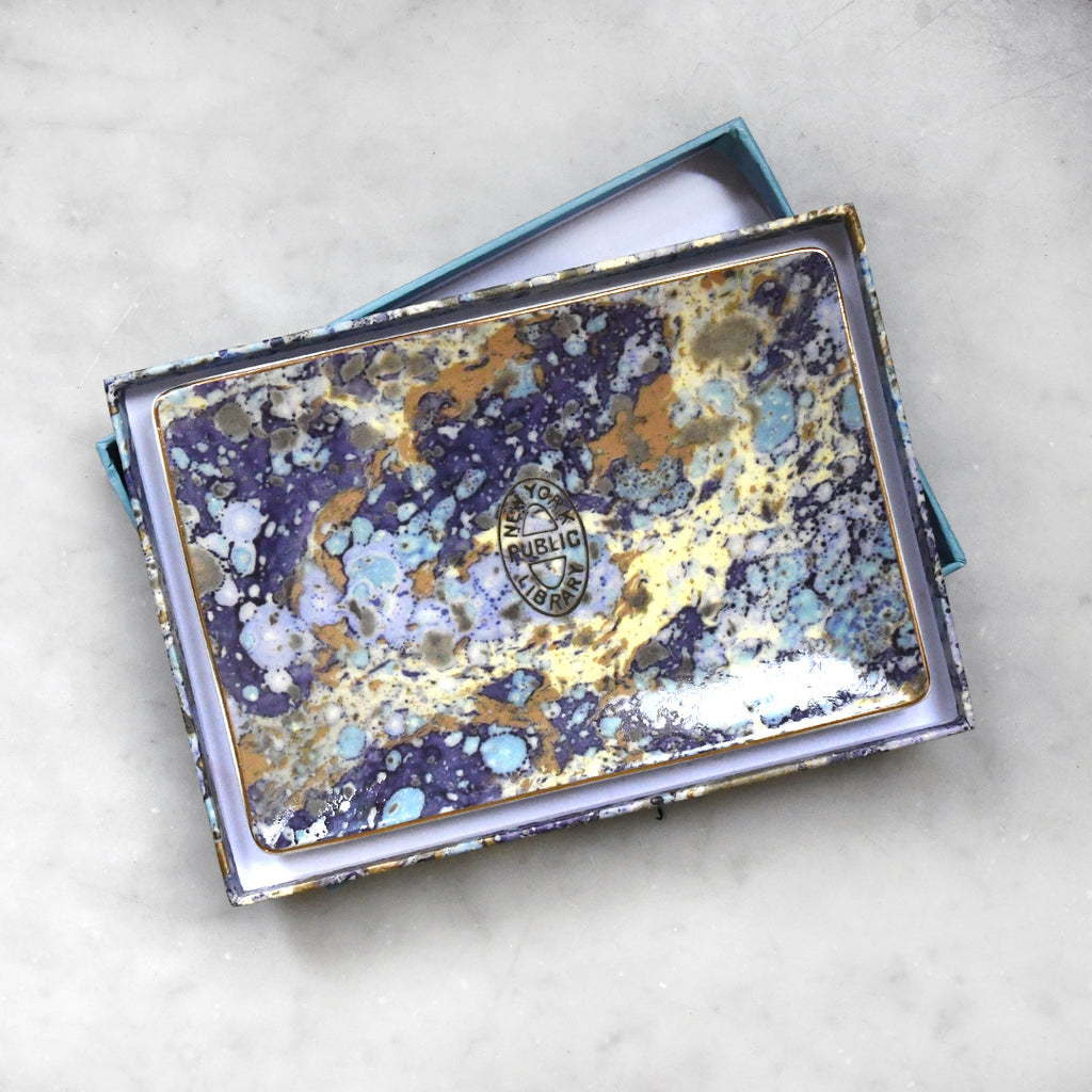 Marbleized NYPL Bookbinding Stamp Tray