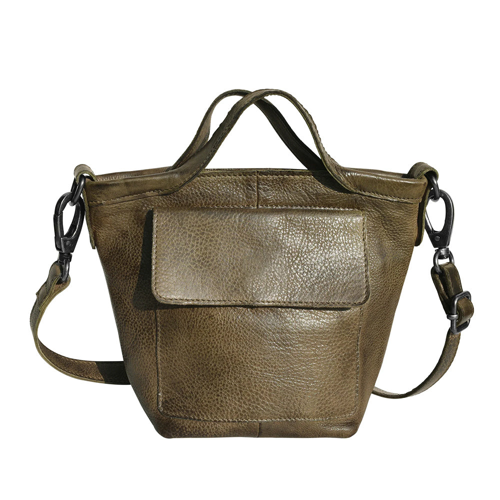 V-Shaped Leather Crossbody Bag: Mick