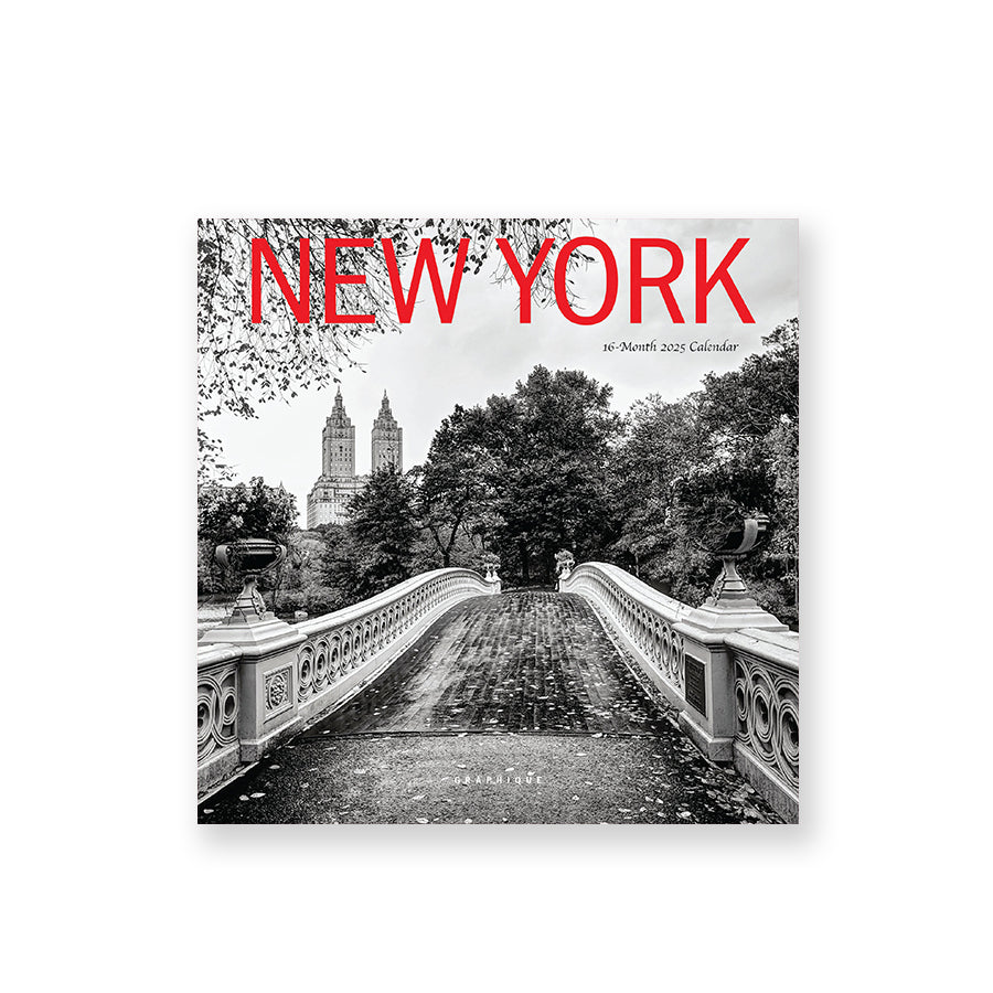 Black & White New York 2025 Mini Wall Calendar