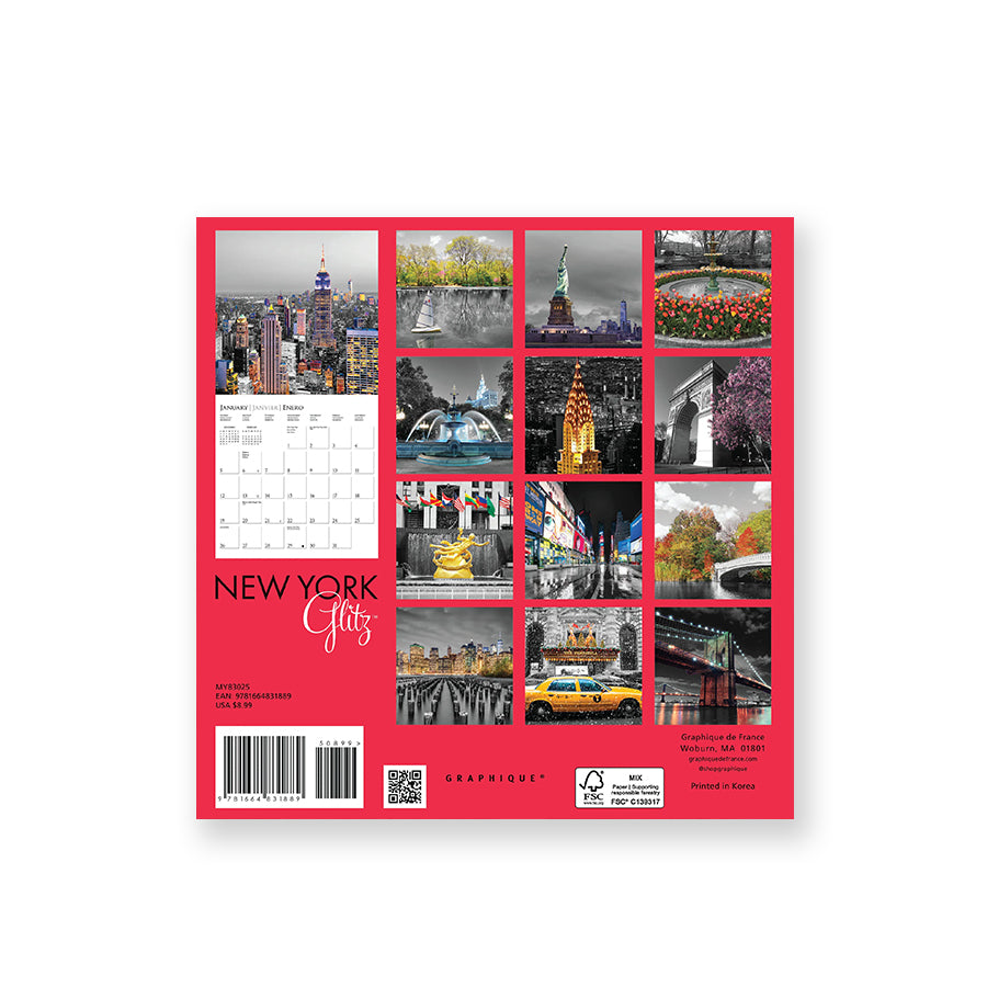 New York Glitz 2025 Mini Wall Calendar