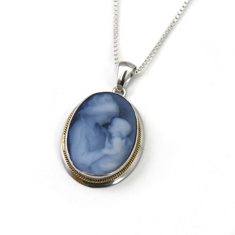 Mother & Child Agate Cameo Necklace | The New York Public Library Shop