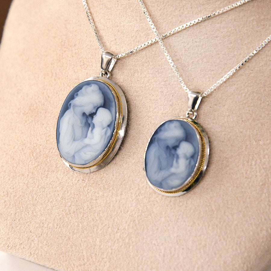 Mother & Child Agate Cameo Necklace | The New York Public Library Shop