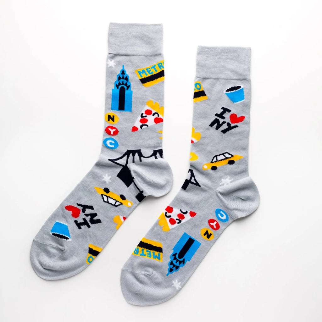 Gray New York City Men's Socks