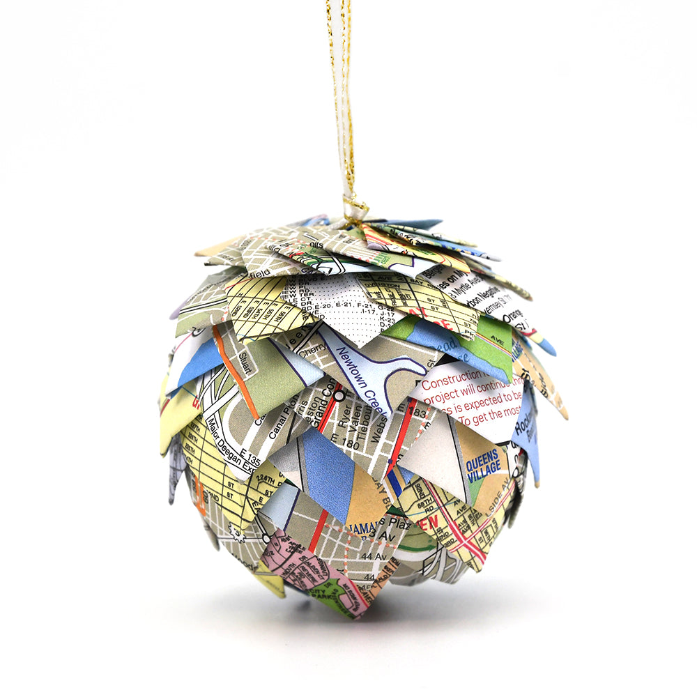 NYC Maps Book Page Ornament