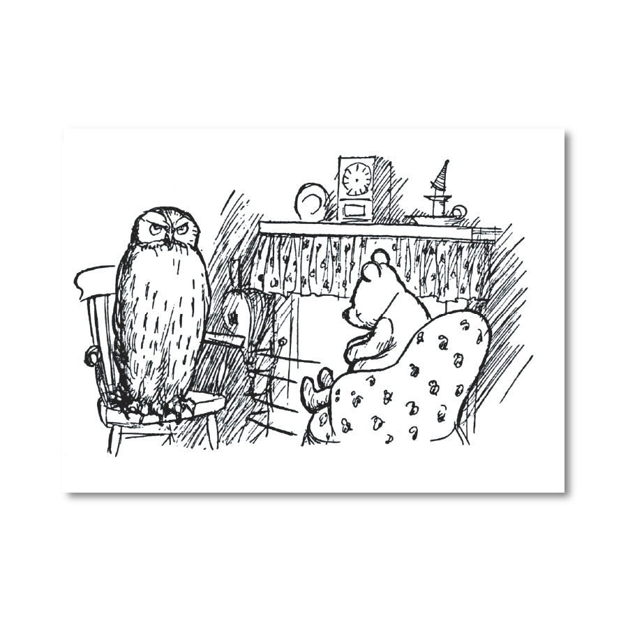Winnie-the-Pooh & Owl: Printable Greeting Card