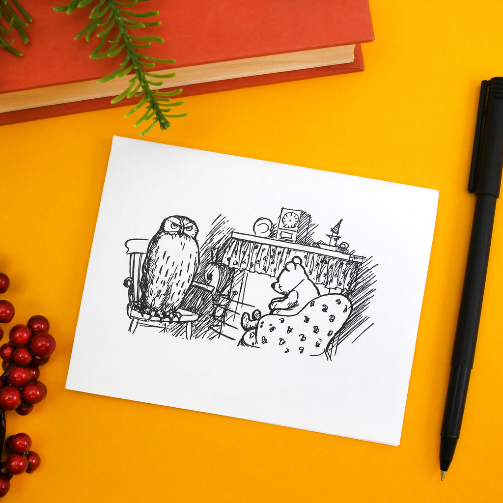 Winnie-the-Pooh & Owl: Printable Greeting Card