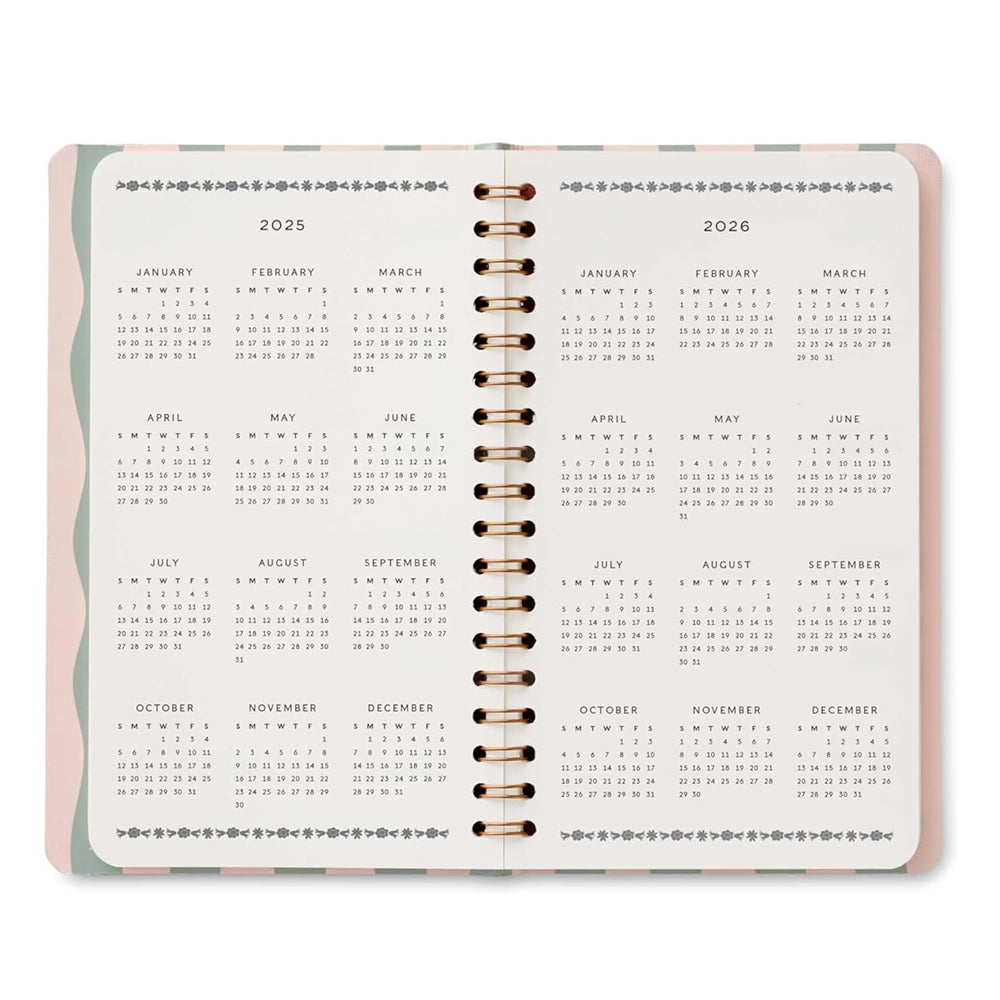 2025 Roses 12-Month Spiral Pocket Planner