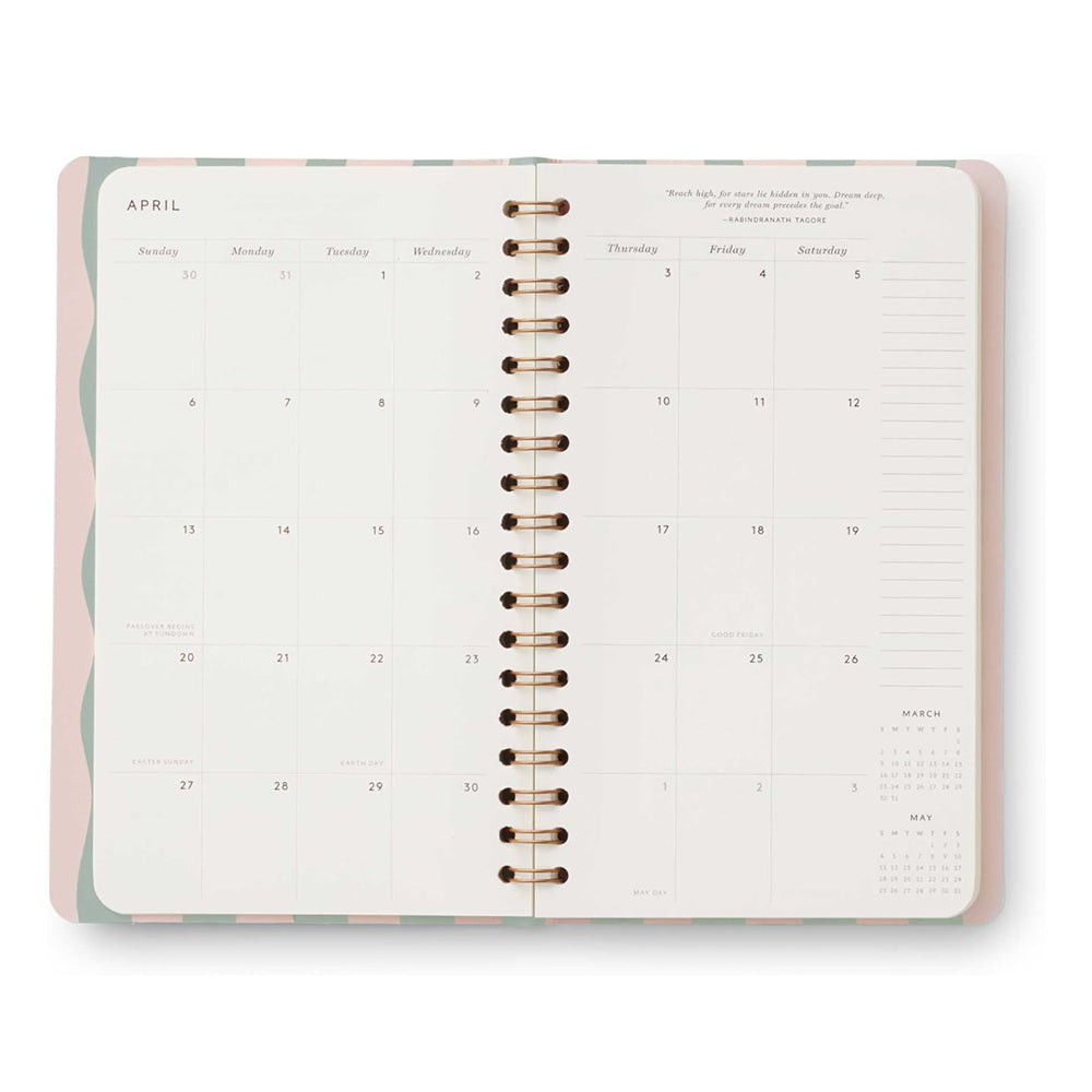 2025 Roses 12-Month Spiral Pocket Planner