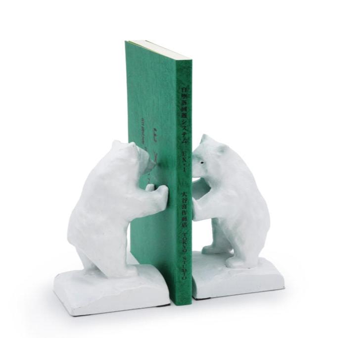 Polar Bears Bronze Bookends