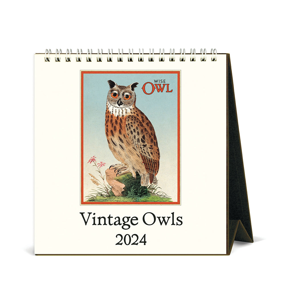 Vintage Owls 2024 Desk Calendar