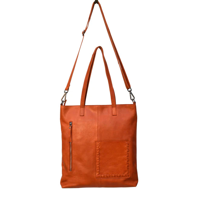 Leather Zippered Tote Bag: Renee