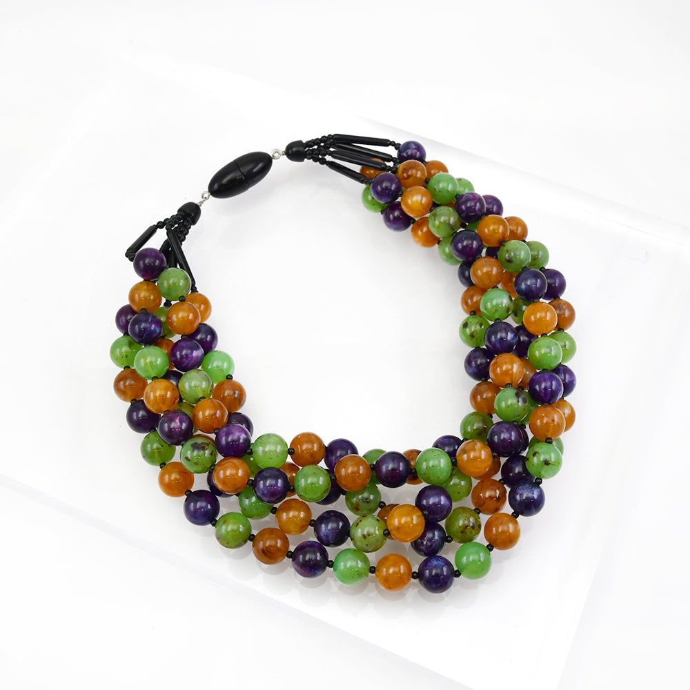 Five Strands Twisted Boules Necklace