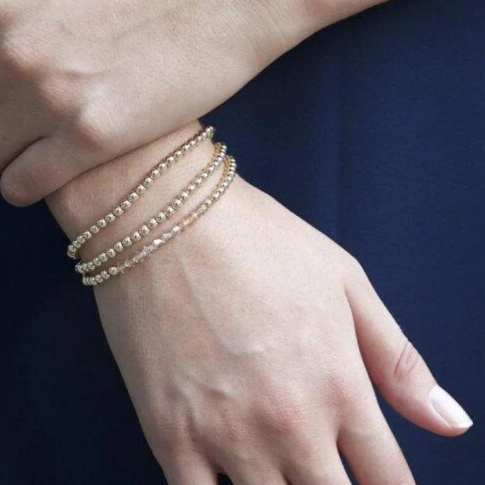 Classic Gold Bead Stackable Bracelet