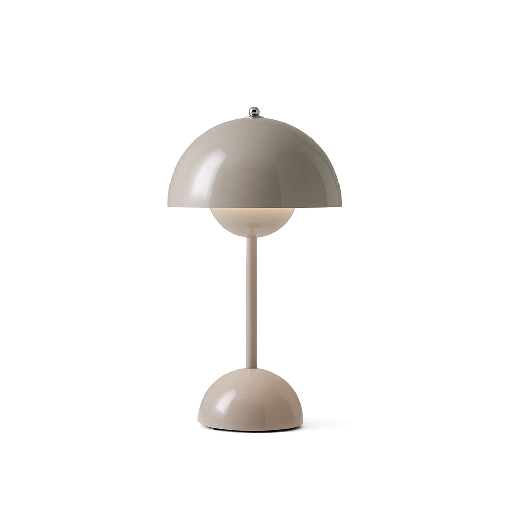 Grey Beige Flowerpot Portable Table Lamp