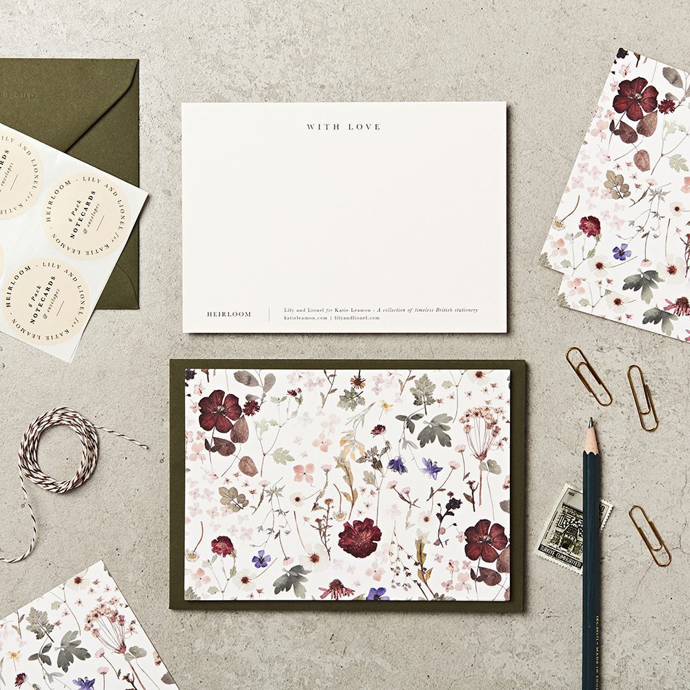 Pressed Floral Print Card Set