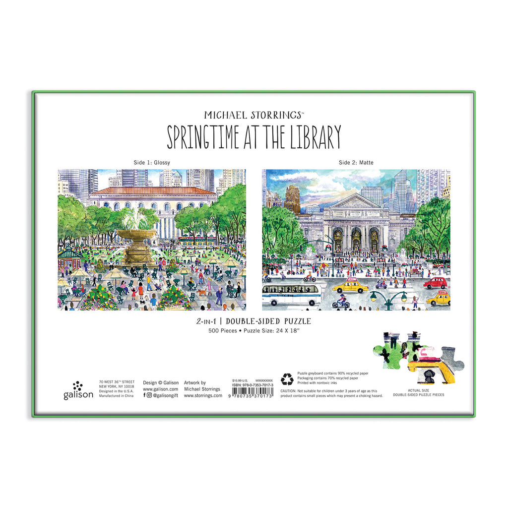 Springtime at The Library Double-sided Puzzle