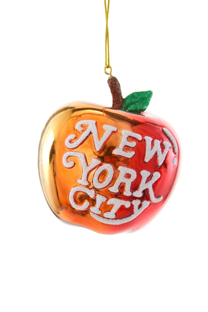 Glass New York City Apple Ornament